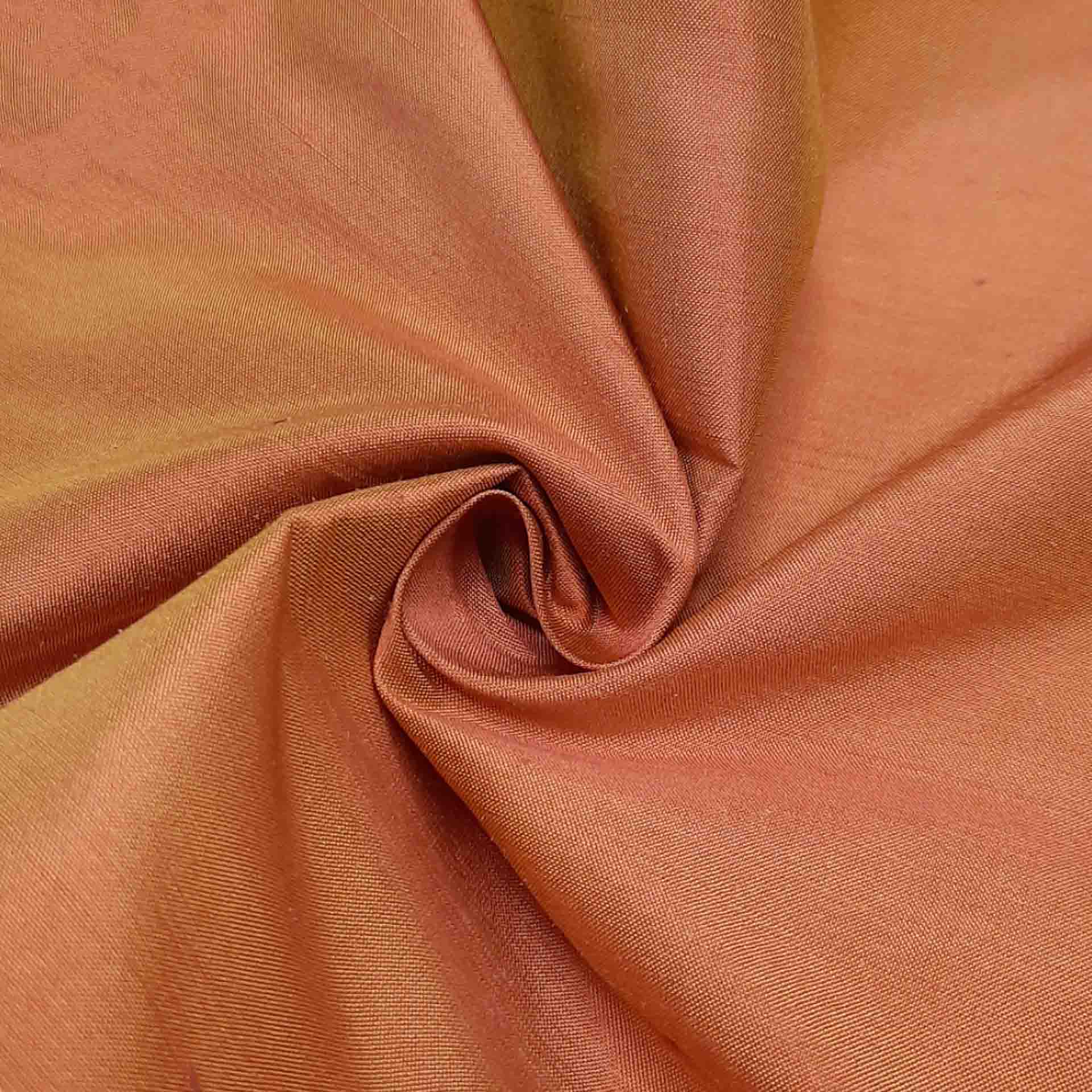 پارچه ابریشم خام رنگ نارنجی سبز 