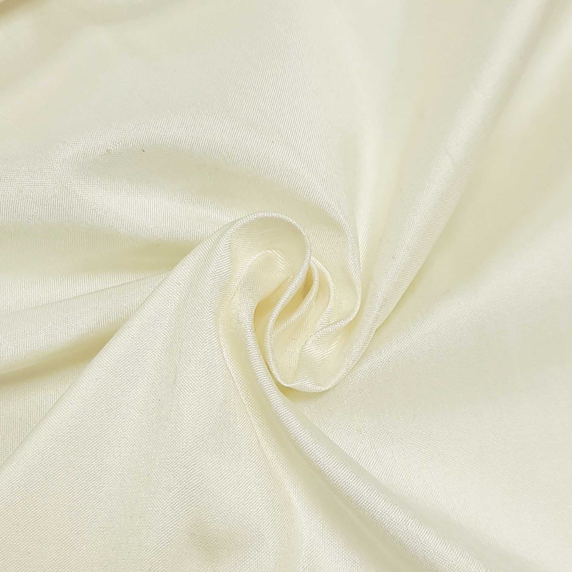 پارچه ابریشم خام رنگ شیری عرض 3 متر 