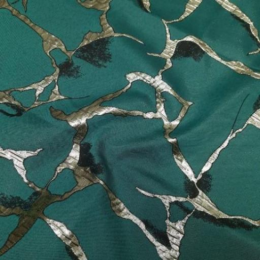 پارچه ژاکارد تافته سنگ فرشی رنگ سبز 