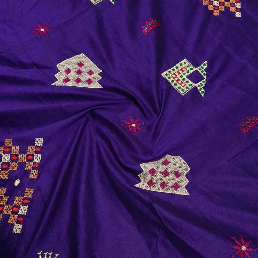 پارچه لینن سوزن دوزی هندی 54 رنگ بنفش 