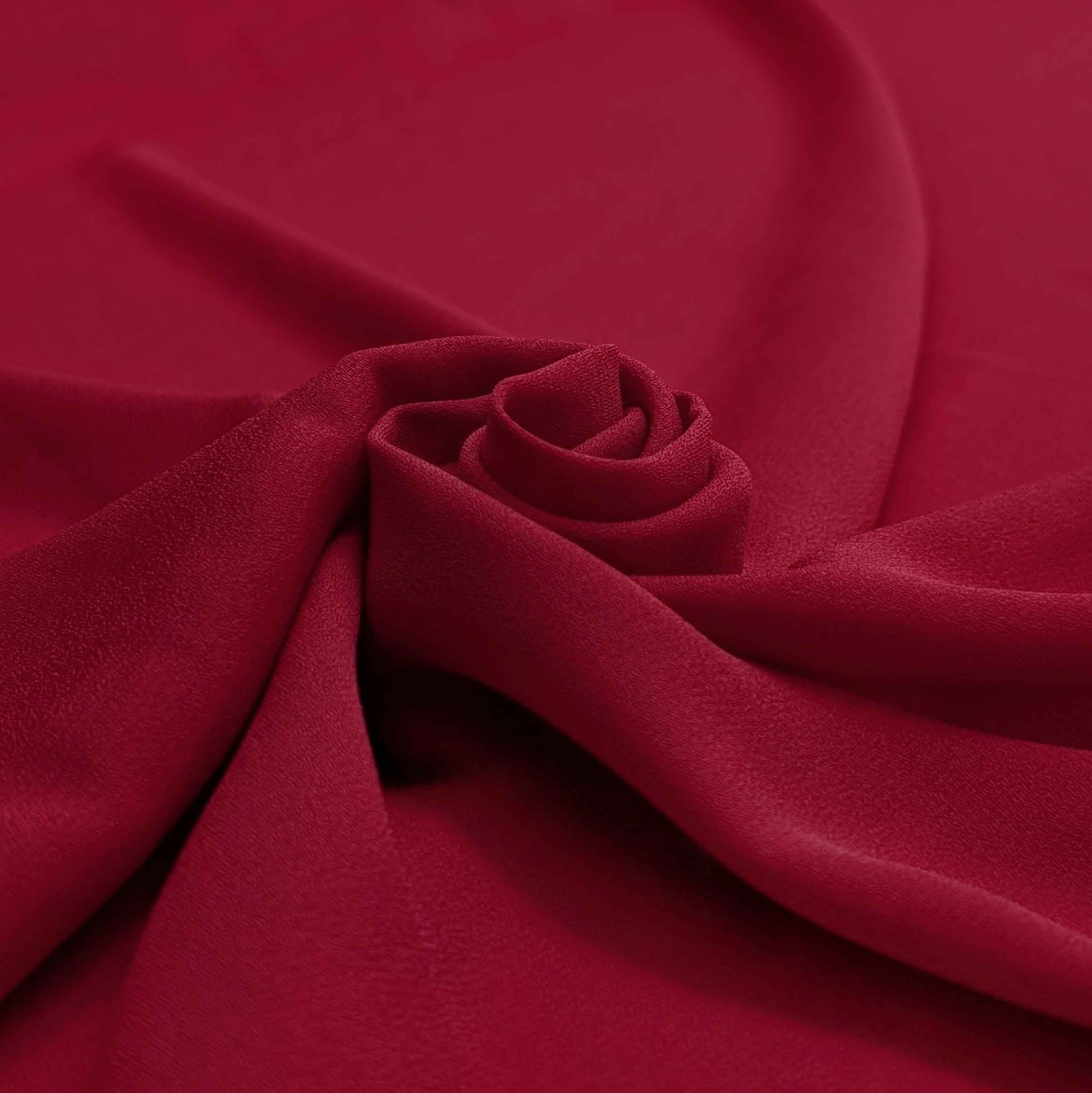 پارچه کرپ حریر ساده رنگ قرمز 