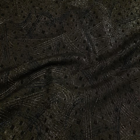 پارچه ژاکارد لمه ترک بالتیک رنگ مشکی طلایی 