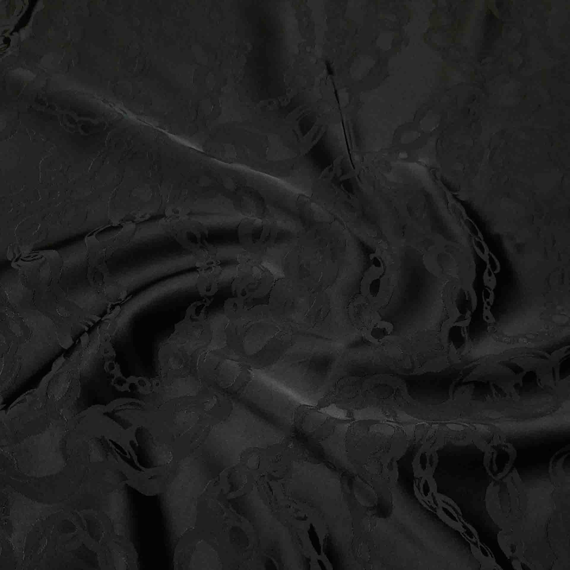 پارچه ژاکارد ابریشم ترک مشکی رنگ 1233 