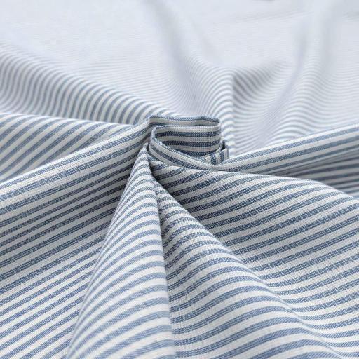 پارچه لینن راه راه ترک رنگ آبی 