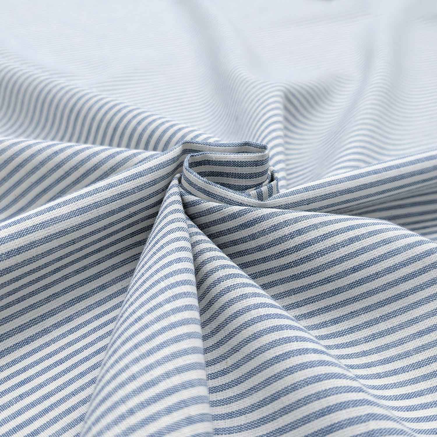 پارچه لینن راه راه ترک رنگ آبی 