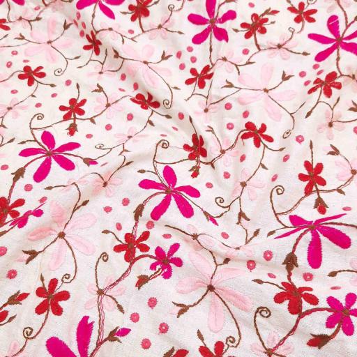 پارچه لینن سوزن دوزی هندی 129 رنگ نچرال 