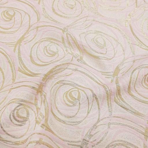 پارچه ژاکارد لمه لورن رنگ گلبهی 