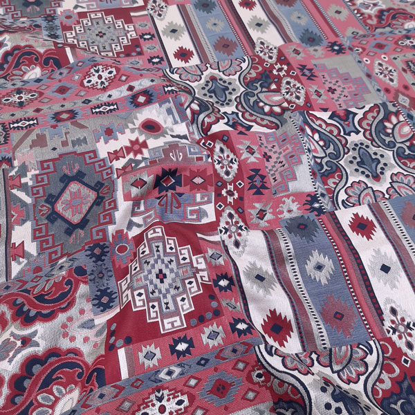 پارچه ژاکارد تافته سولینا رنگ سرمه ای آلبالویی 