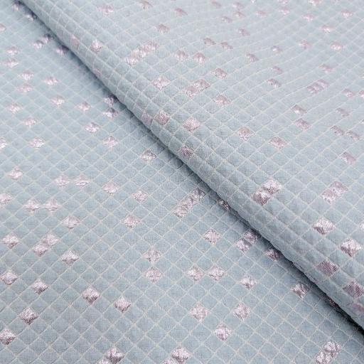 پارچه ژاکارد لمه ترک ژان رنگ آسمانی یاسی 
