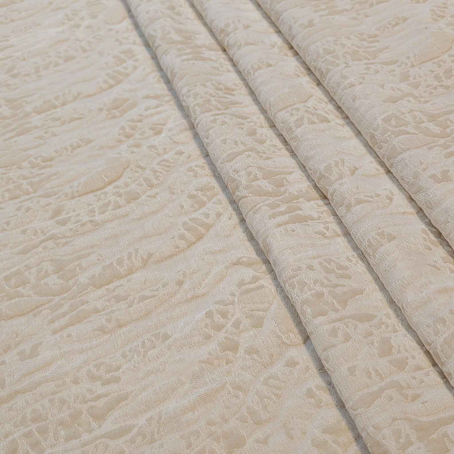 پارچه ژاکارد پفکی ترک مارتینا رنگ کرم 