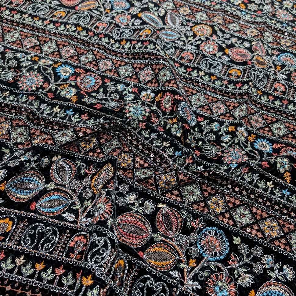 پارچه مخمل سوزندوزی هندی رنگ 66 