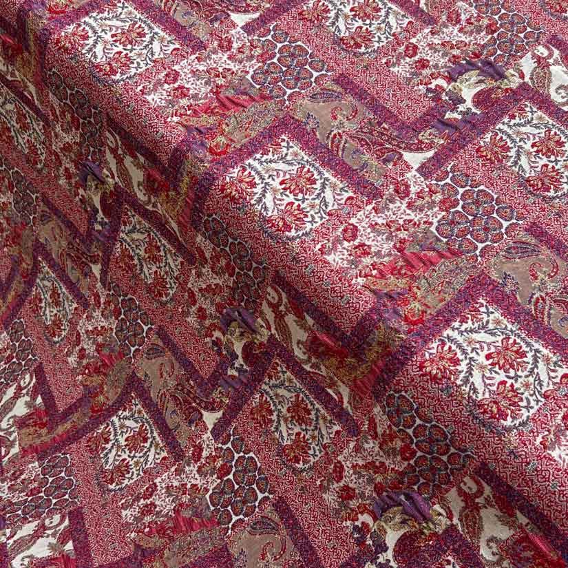 پارچه ژاکارد ویسکوز ترک زووی رنگ لاکی کبود 