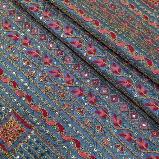 پارچه تافته سوزن دوزی هندی رنگ 56 