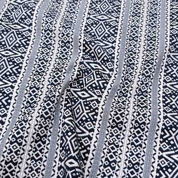 پارچه ژاکارد نپالی سفیا رنگ سرمه ای 