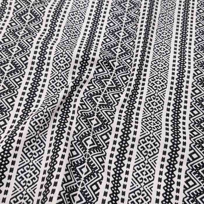 پارچه ژاکارد نپالی امیلیا رنگ مشکی 