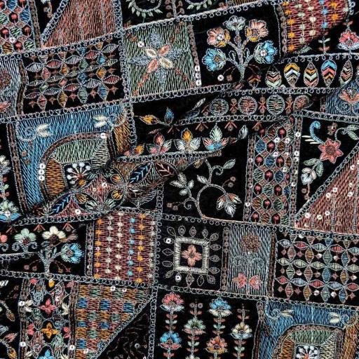 پارچه مخمل سوزندوزی هندی رنگ 142 