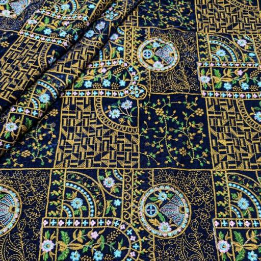 پارچه مخمل سوزندوزی هندی رنگ 180-2 