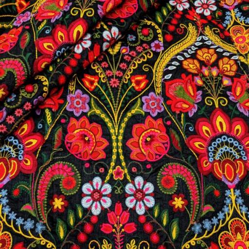 پارچه تافته سوزن دوزی هندی رنگ 185 