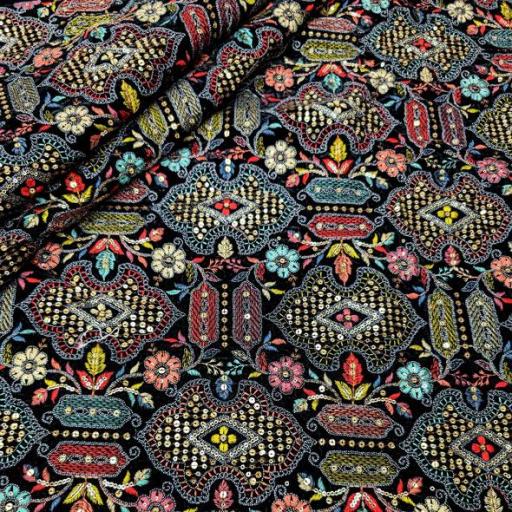 پارچه مخمل سوزندوزی هندی رنگ 120-2 