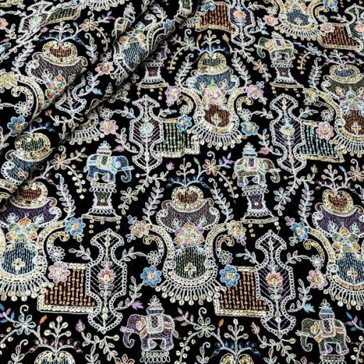 پارچه مخمل سوزندوزی هندی رنگ 122-3 