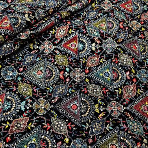 پارچه مخمل سوزندوزی هندی رنگ 125-3 
