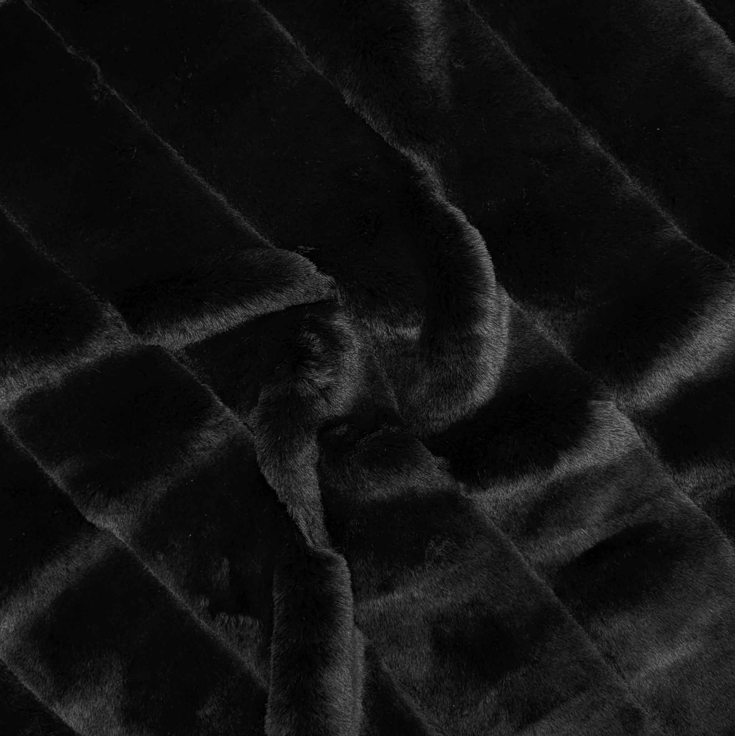 پارچه خز پله ای پرز کوتاه رنگ مشکی 