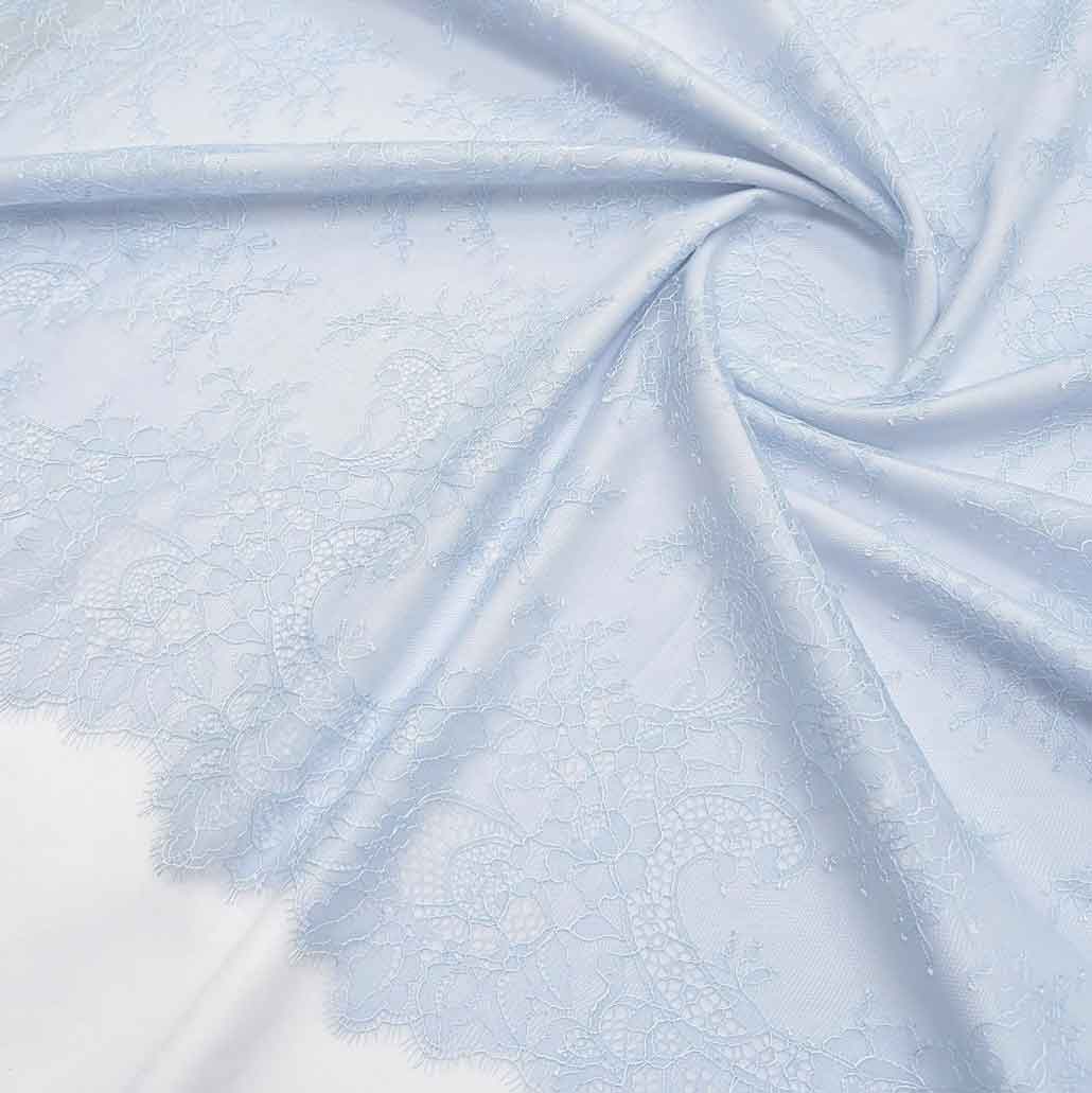 پارچه دانتل شانتیه فرانسه 30837 رنگ آسمانی 