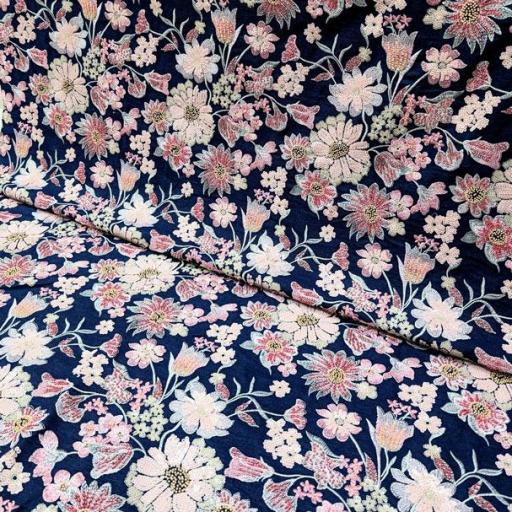 پارچه جین برودری مولتی رنگ 2 