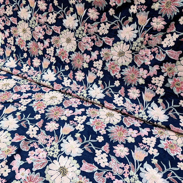 پارچه جین برودری مولتی رنگ 2 