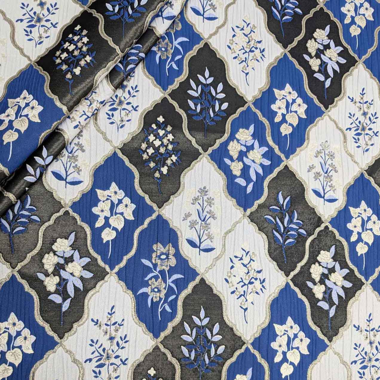 پارچه ژاکارد تافته 4086 رنگ سرمه ای طوسی 