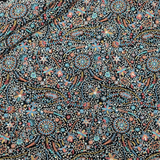 پارچه حریر سوزن دوزی هندی 2 رنگ 2 