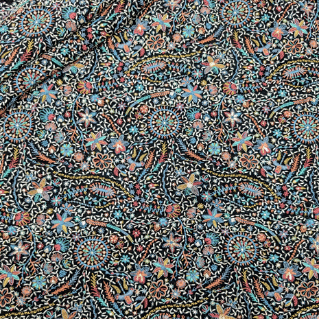 پارچه حریر سوزن دوزی هندی 8 رنگ 2 
