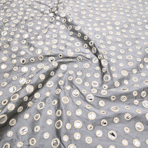 پارچه تافته سوزن دوزی هندی 244 رنگ طوسی 