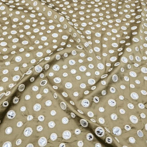 پارچه تافته سوزن دوزی هندی 244 رنگ زیتونی 