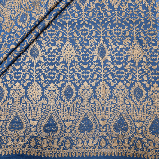 پارچه حریر سوزن دوزی هندی 9 رنگ درباری 