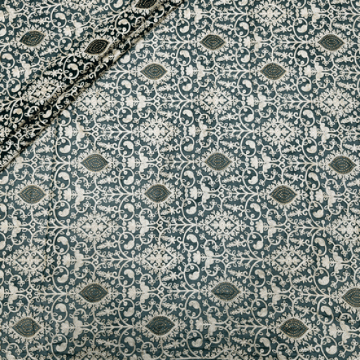 پارچه حریر سوزن دوزی هندی 4 رنگ یشمی 