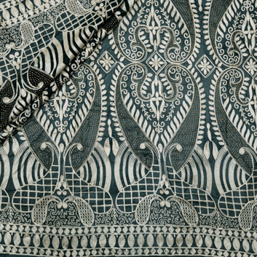 پارچه حریر سوزن دوزی هندی 8 رنگ یشمی 