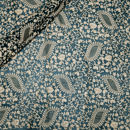 پارچه حریر سوزن دوزی هندی 13 رنگ یشمی 