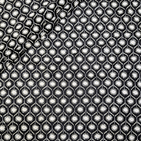 پارچه حریر سوزن دوزی هندی 23 رنگ مشکی 