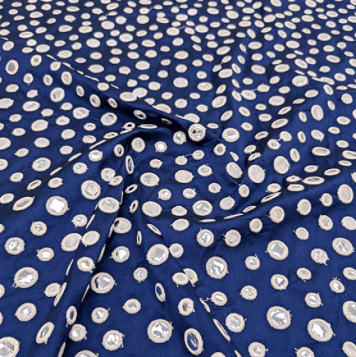 پارچه تافته آینه دوزی هندی 244 رنگ سرمه ای 