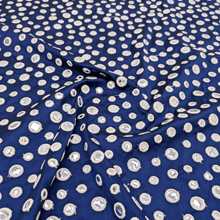 پارچه تافته آینه دوزی هندی 244 رنگ سرمه ای 