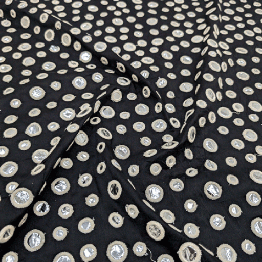 پارچه تافته آینه دوزی هندی 244 رنگ مشکی 