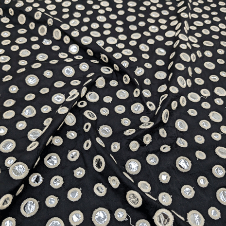 پارچه تافته آینه دوزی هندی 244 رنگ مشکی 