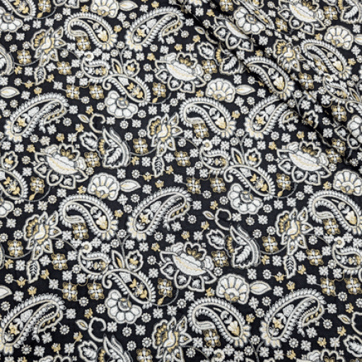 پارچه لینن سوزن دوزی هندی 142 رنگ مشکی 