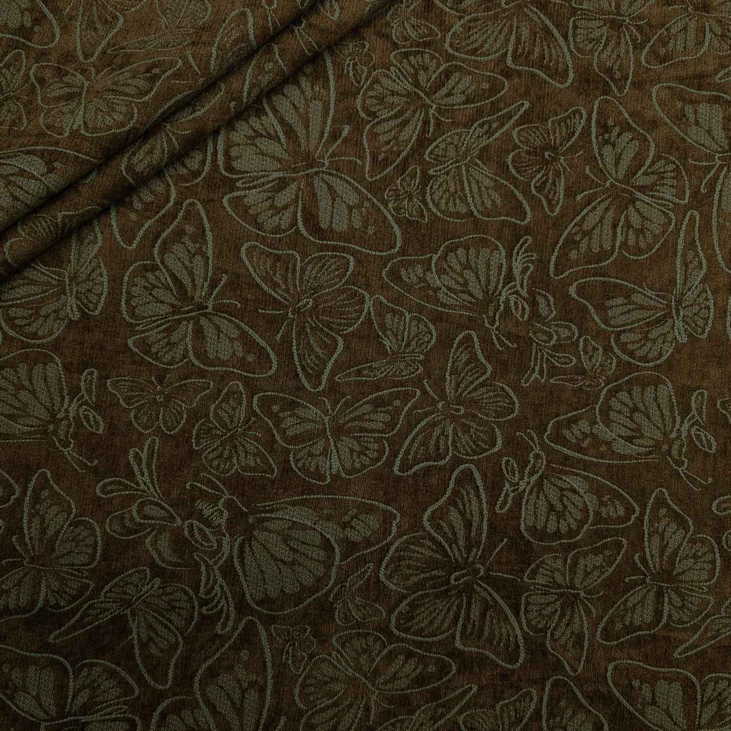 پارچه ژاکارد شانل رنگ شکلاتی سبز 2 
