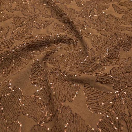 پارچه فوتر کار شده رنگ شکلاتی 1 