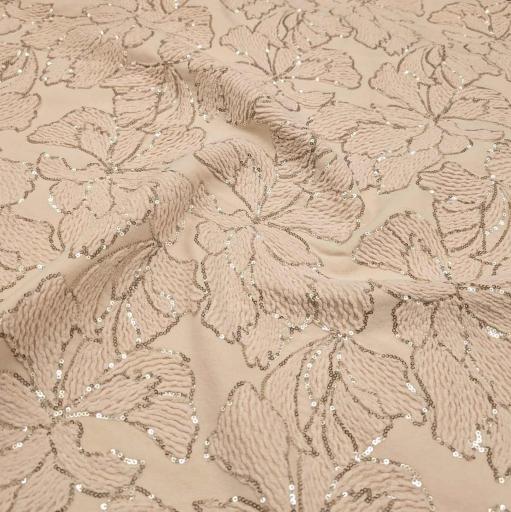 پارچه فوتر کار شده رنگ گلبهی یخی 2 