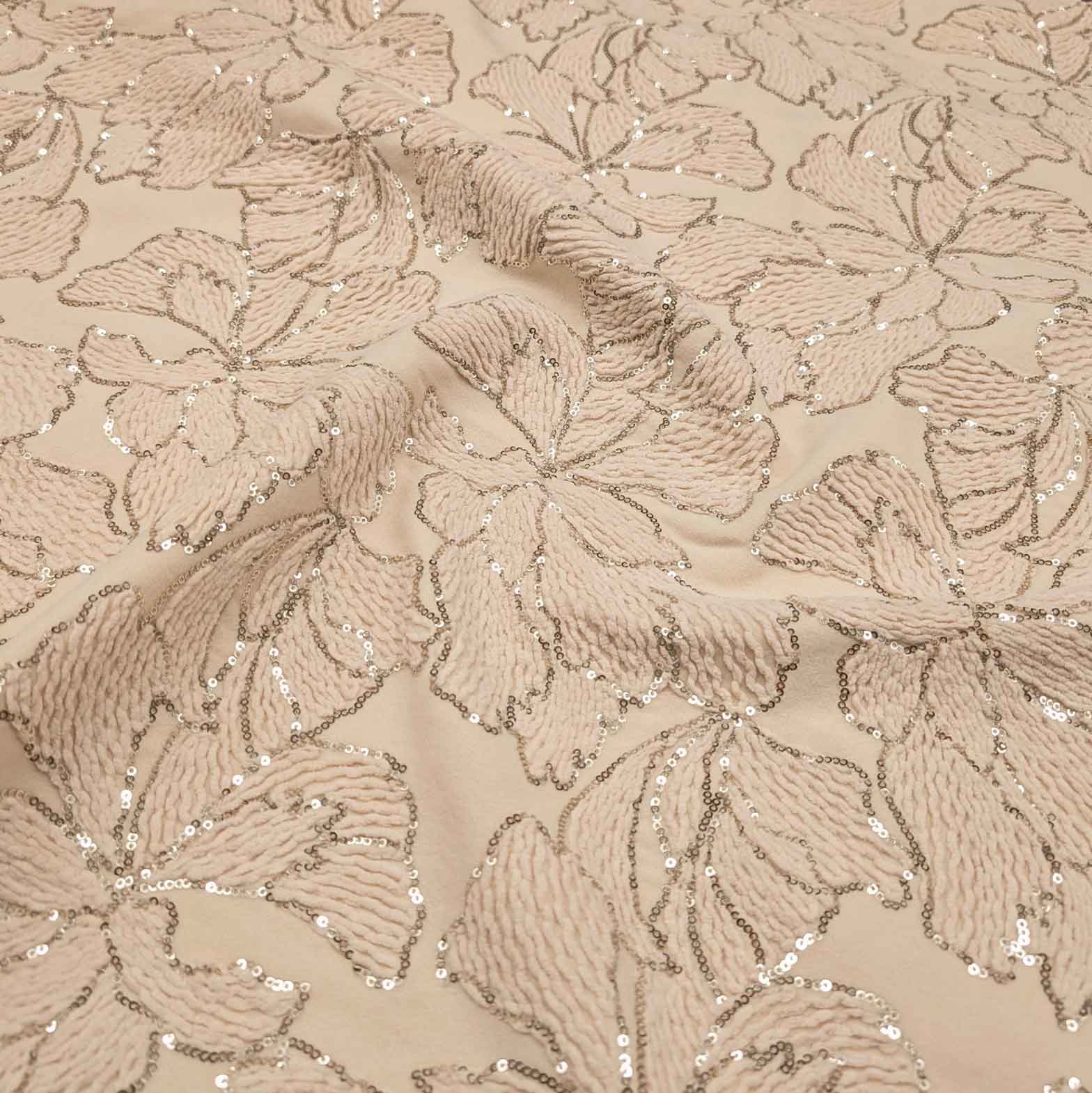 پارچه فوتر کار شده رنگ گلبهی یخی 2 