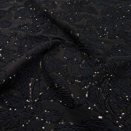 پارچه فوتر کار شده رنگ مشکی 