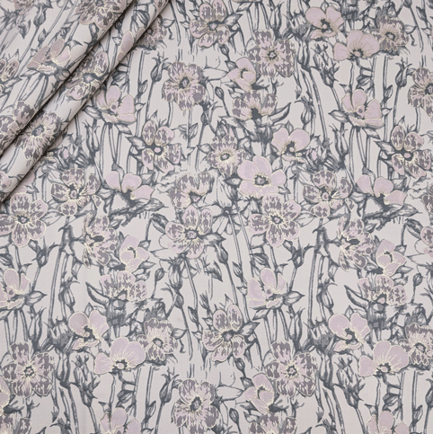 پارچه ژاکارد پنبه 4095 رنگ کرم گلبهی 